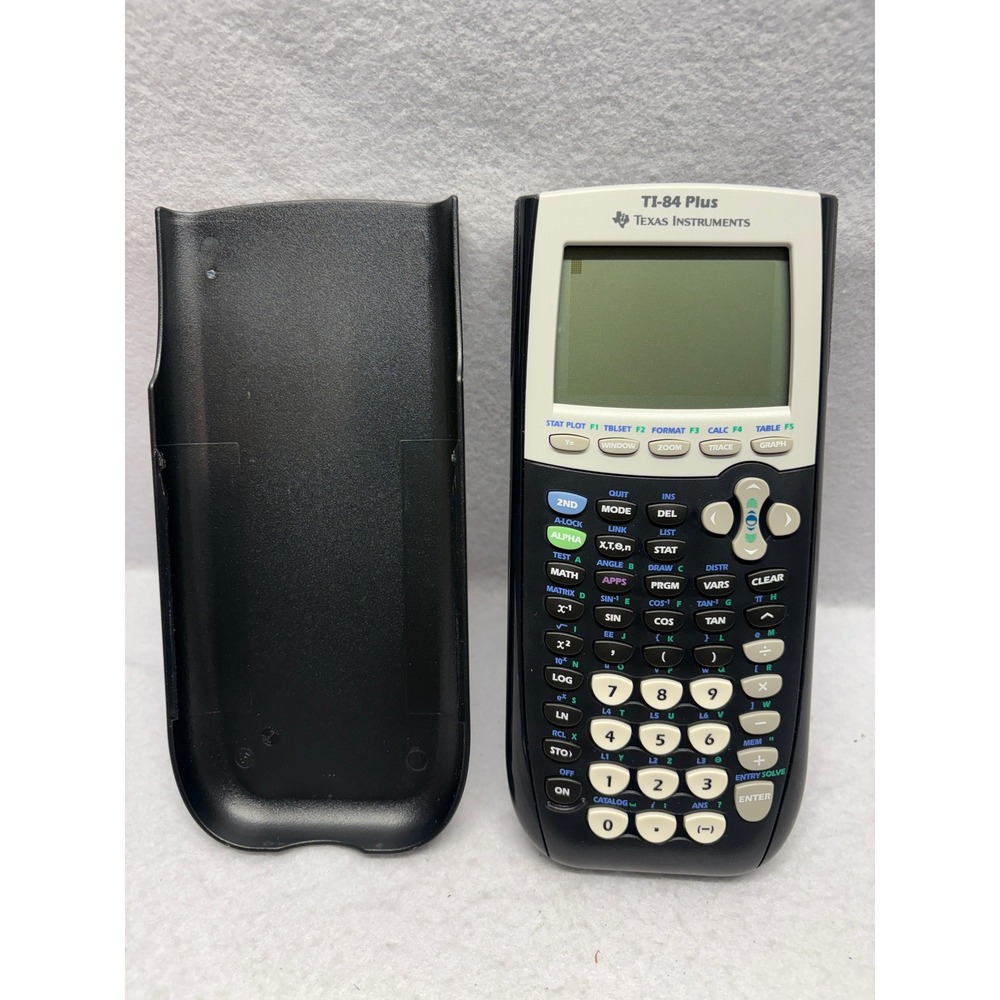 Texas Instruments TI-84 Plus Graphing Calculator Black with Slide Cover Case
